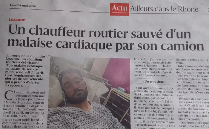 动脉血栓突发：卡车电子系统救了他一命